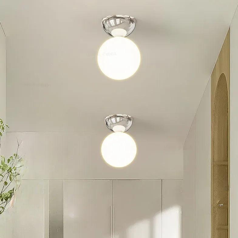 Spherical Glossy Modern Ceiling Light for Hallway Design - Rebooters