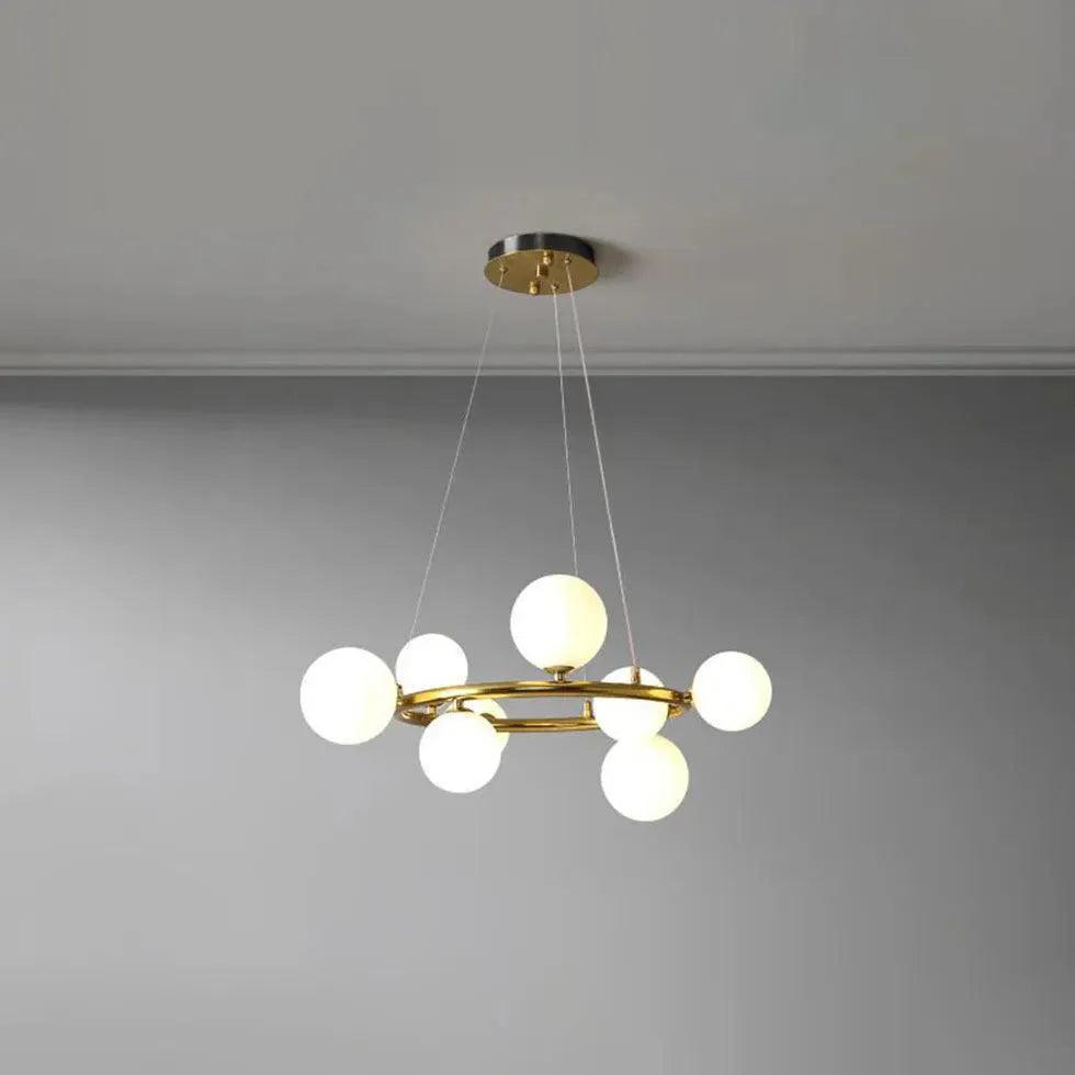 Golden Circle Modern Glass Sphere Pendant Light Chandelier | Rebooters - Rebooters