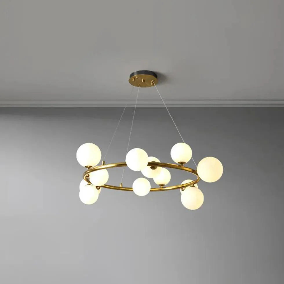 Golden Circle Modern Glass Sphere Pendant Light Chandelier | Rebooters - Rebooters