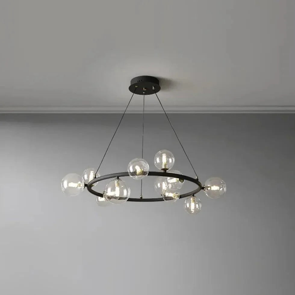 Golden Circle Modern Glass Sphere Pendant Light Chandelier | Rebooters - Rebooters