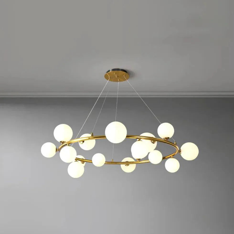 Golden Circle Modern Glass Sphere Pendant Light Chandelier | Rebooters - Rebooters