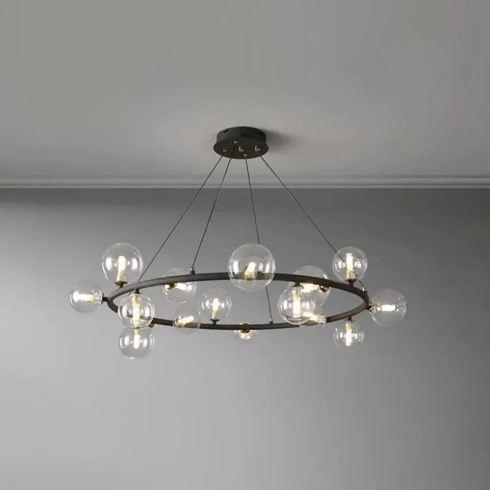 Golden Circle Modern Glass Sphere Pendant Light Chandelier | Rebooters - Rebooters