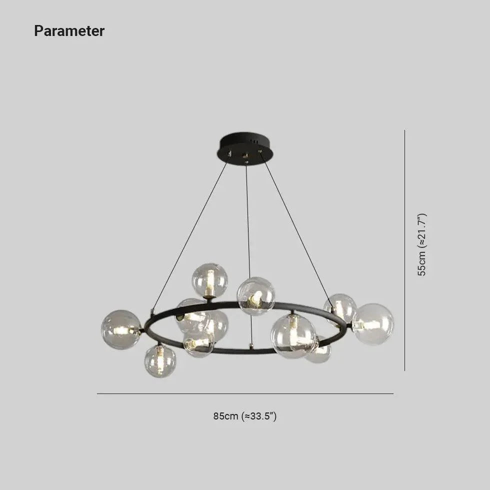 Golden Circle Modern Glass Sphere Pendant Light Chandelier | Rebooters - Rebooters