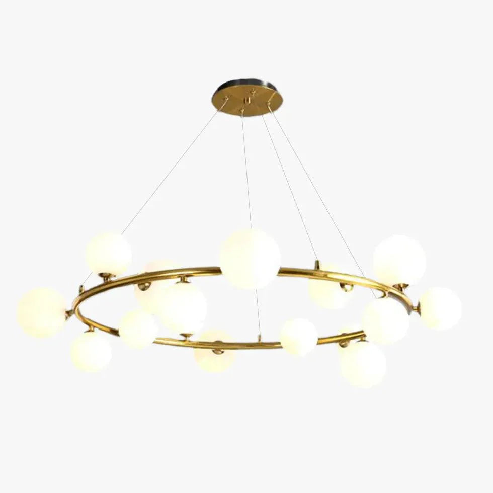 Golden Circle Modern Glass Sphere Pendant Light Chandelier | Rebooters - Rebooters