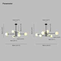 White Multi Glass Ball Radial Chandelier for Elegant Lighting - Rebooters