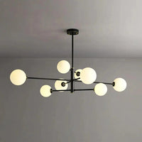 White Multi Glass Ball Radial Chandelier for Modern Spaces | Rebooters - Rebooters