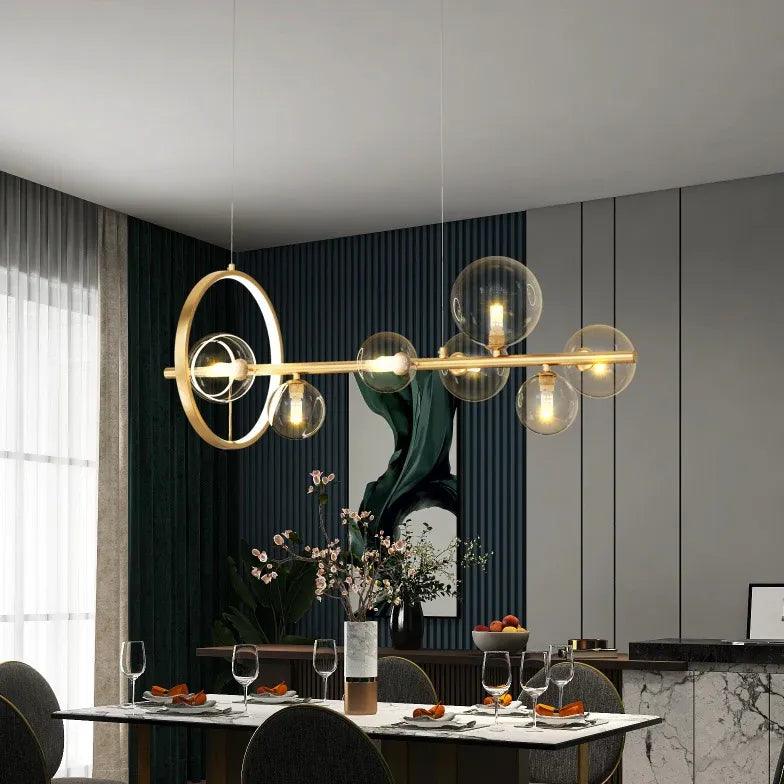 Linear Large Light Bulb Modern Chandelier for Living Room | Rebooters - Rebooters