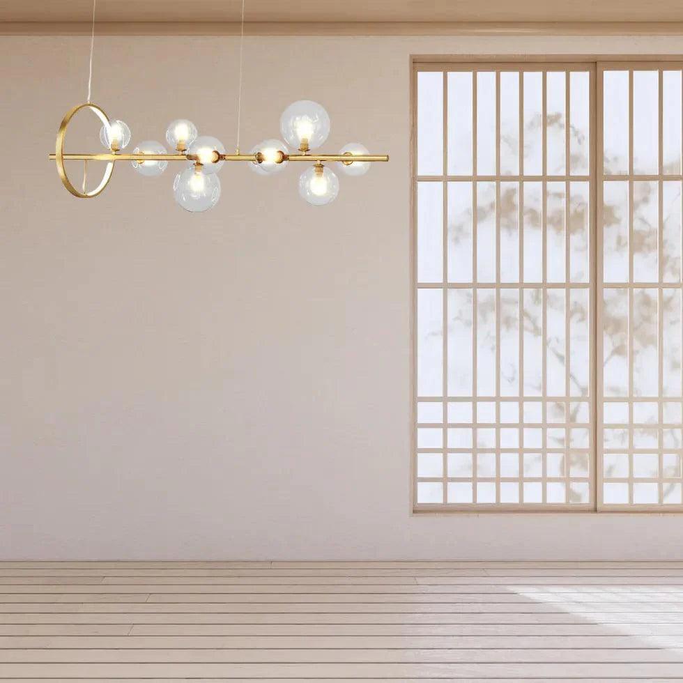 Linear Large Light Bulb Modern Chandelier for Living Room | Rebooters - Rebooters