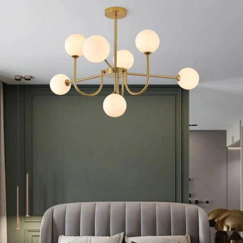 White Asymmetric Modern for Living Room Chandelier Design | Rebooters - Rebooters