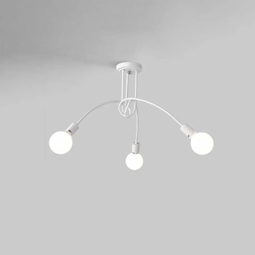 White Multi-Bulb Entwined Ceiling Light for Modern Spaces - Rebooters