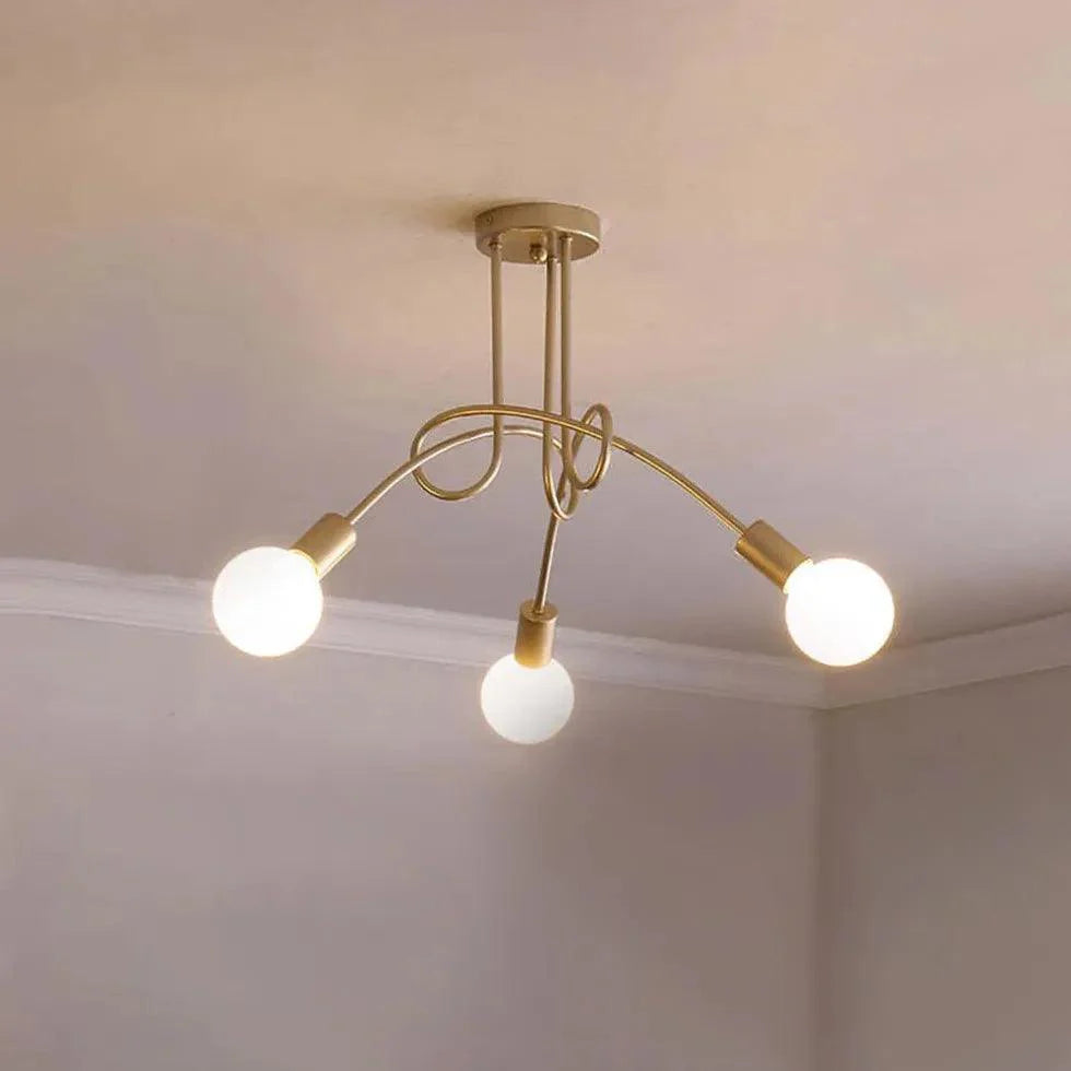 White Multi-Bulb Entwined Ceiling Light for Modern Spaces | Rebooters - Rebooters