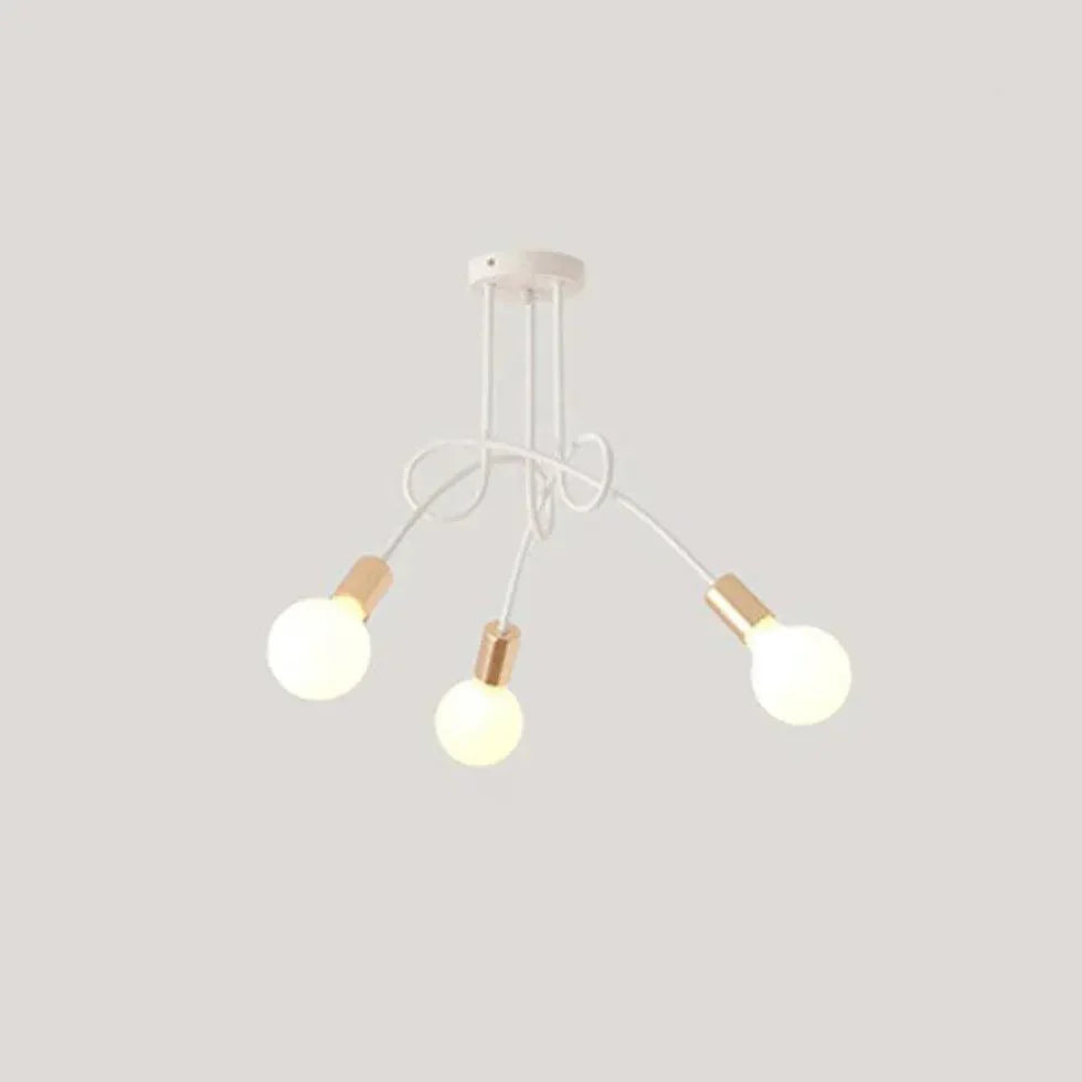 White Multi-Bulb Entwined Ceiling Light for Modern Spaces | Rebooters - Rebooters