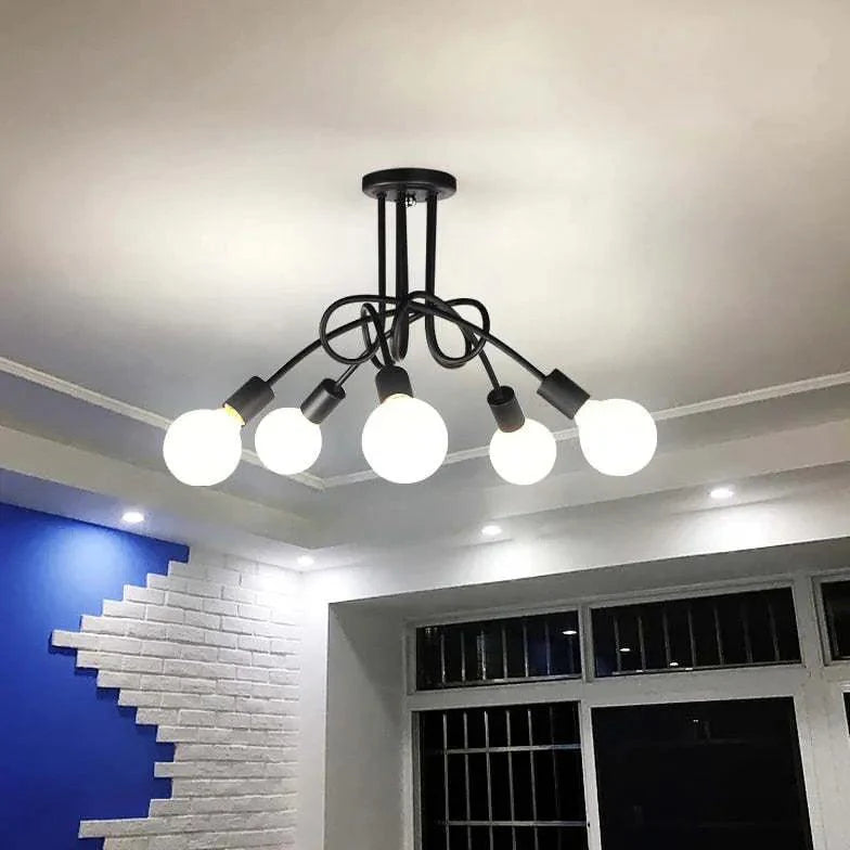 White Multi-Bulb Entwined Ceiling Light for Modern Spaces - Rebooters