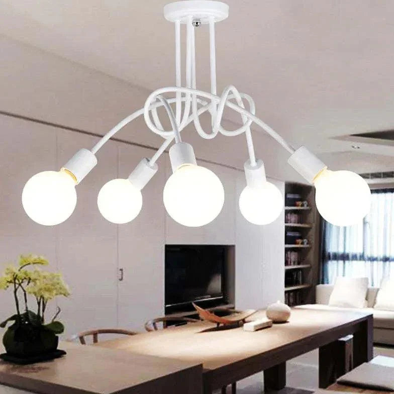 White Multi-Bulb Entwined Ceiling Light for Modern Homes - Rebooters