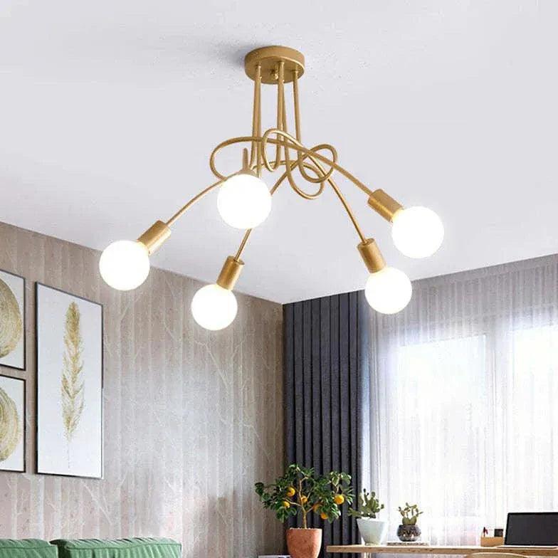 White Multi-Bulb Entwined Ceiling Light for Modern Homes - Rebooters