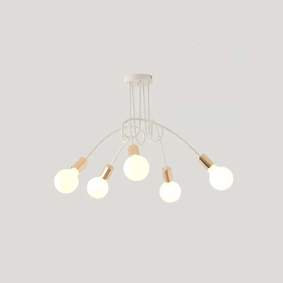 White Multi-Bulb Entwined Ceiling Light for Modern Spaces - Rebooters