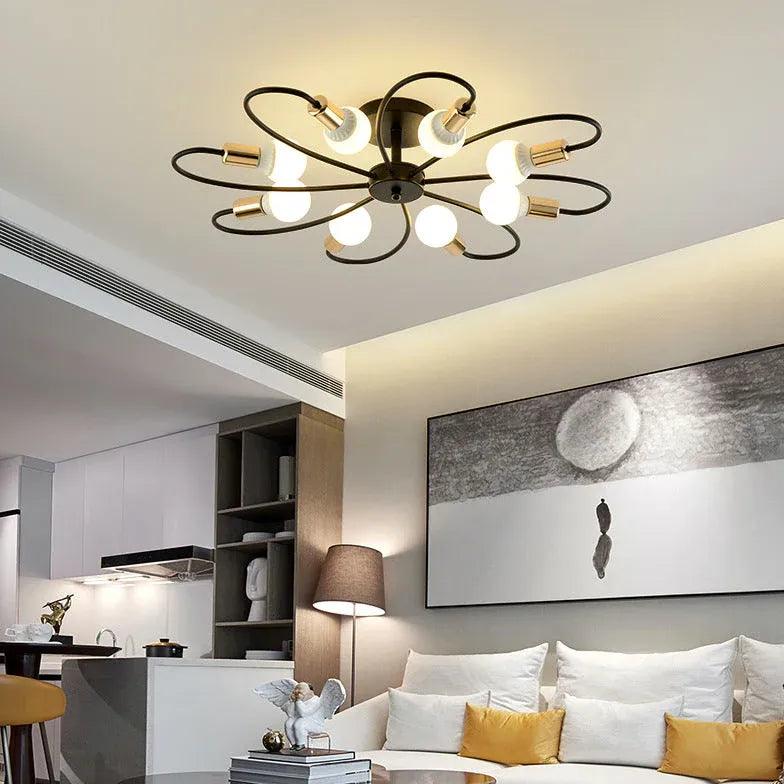 Radiant Multi-Head Arc-Shaped LED Chandelier for Home - Rebooters