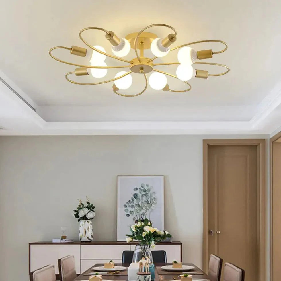 Radiant Multi-Head Arc-Shaped LED Chandelier for Homes | Rebooters - Rebooters