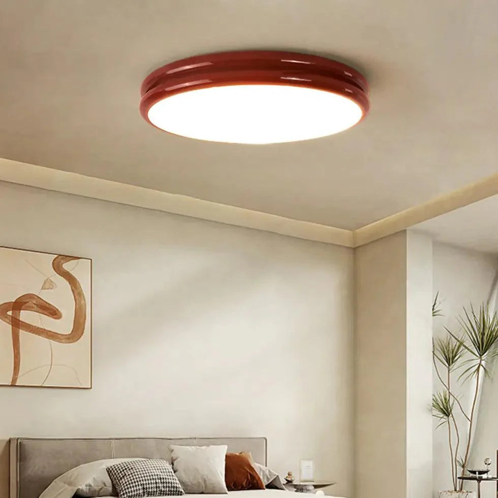 Round Cake Modern Bedroom Flush Ceiling Lights Fixture - Rebooters