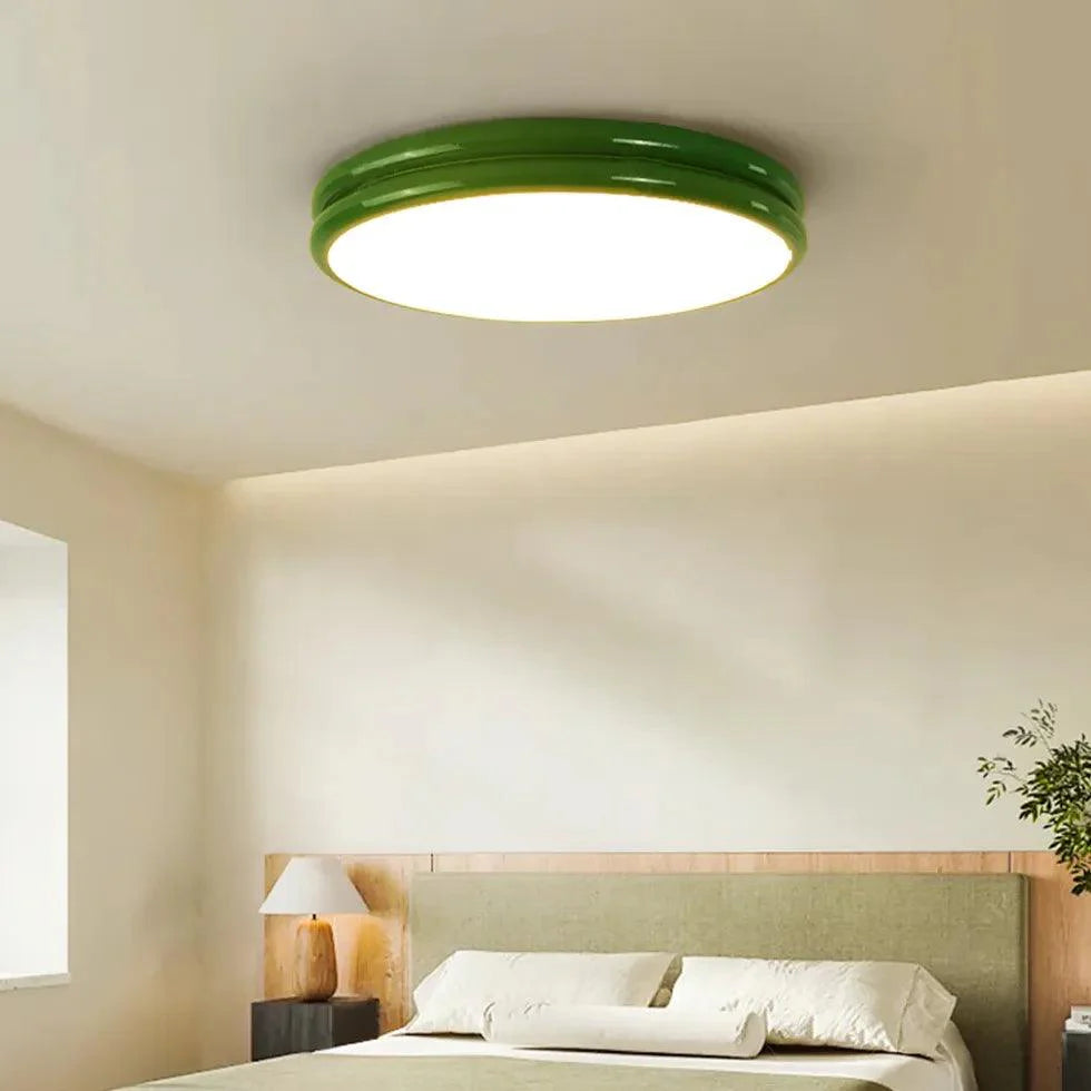 Round Cake Modern Bedroom Flush Ceiling Lights Fixture - Rebooters