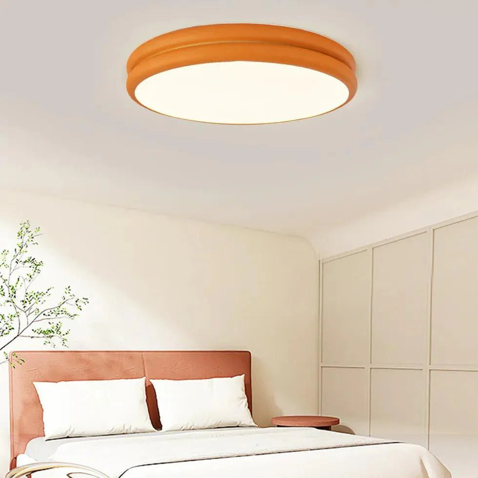 Round Cake Modern Bedroom Flush Ceiling Lights Fixture - Rebooters