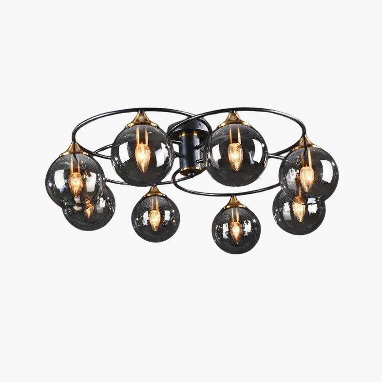 Smoked Industrial Glass Flush Ceiling Lights for Home Decor - Rebooters