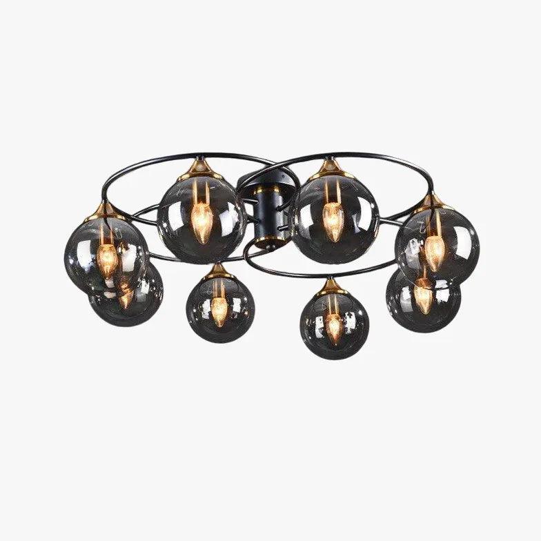 Smoked Industrial Glass Flush Ceiling Lights for Home Use - Rebooters