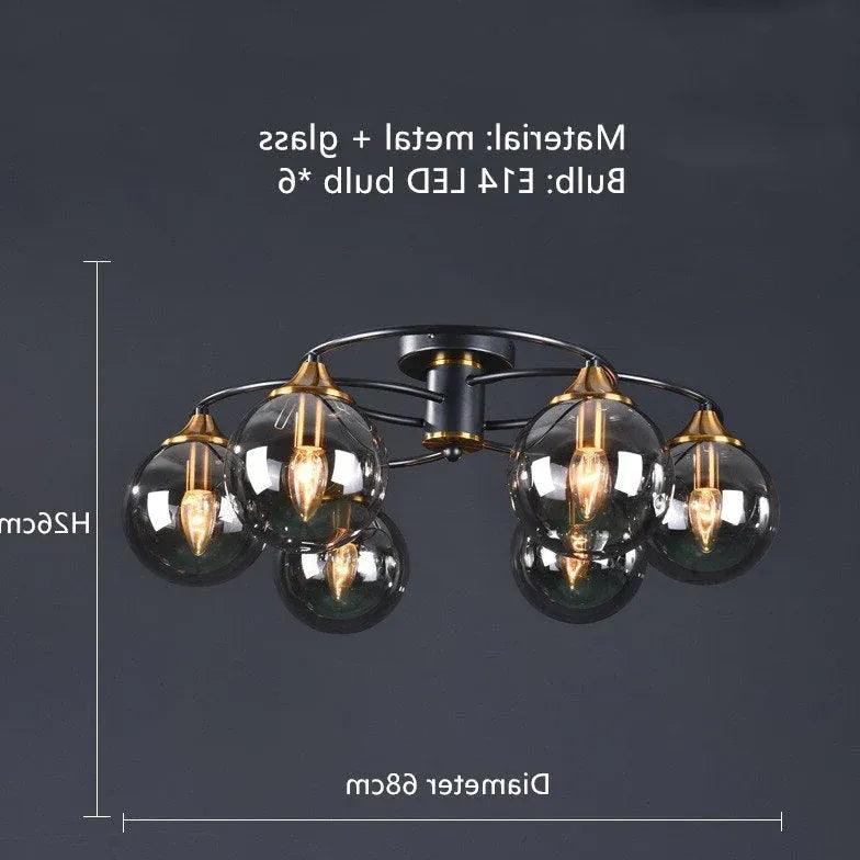 Smoked Industrial Glass Flush Ceiling Lights for Home Use - Rebooters