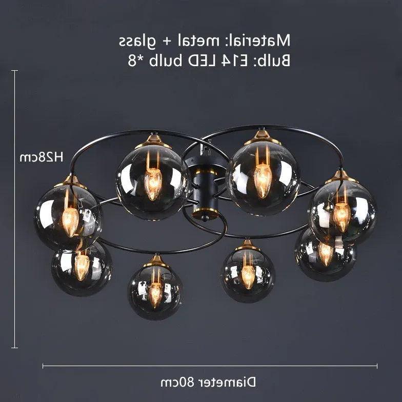 Smoked Industrial Glass Flush Ceiling Lights for Home Decor - Rebooters