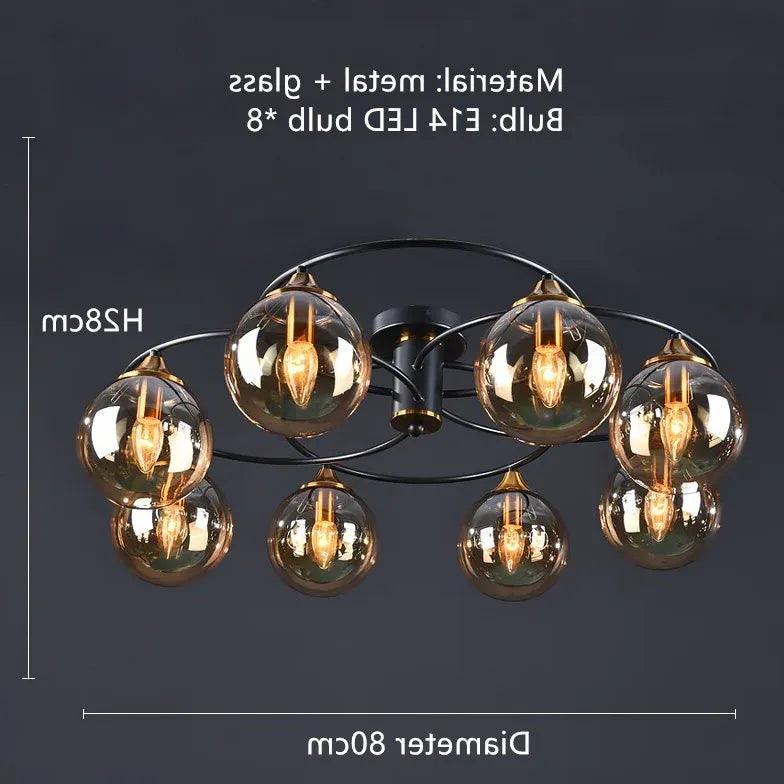 Smoked Industrial Glass Flush Ceiling Lights for Home Decor - Rebooters