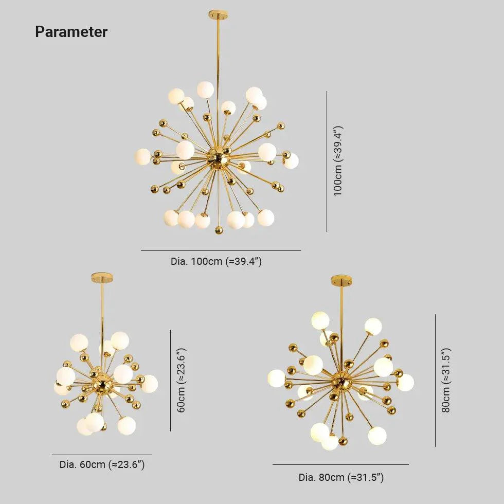 Star Radiation Modern Gold Chandelier for Living Room | Rebooters - Rebooters