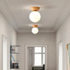 White Glass Globe Corridor Ceiling Light for Indoor Use - Rebooters