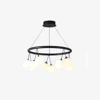 Round Frame Black Modern Chandelier for Elegant Spaces | Rebooters - Rebooters