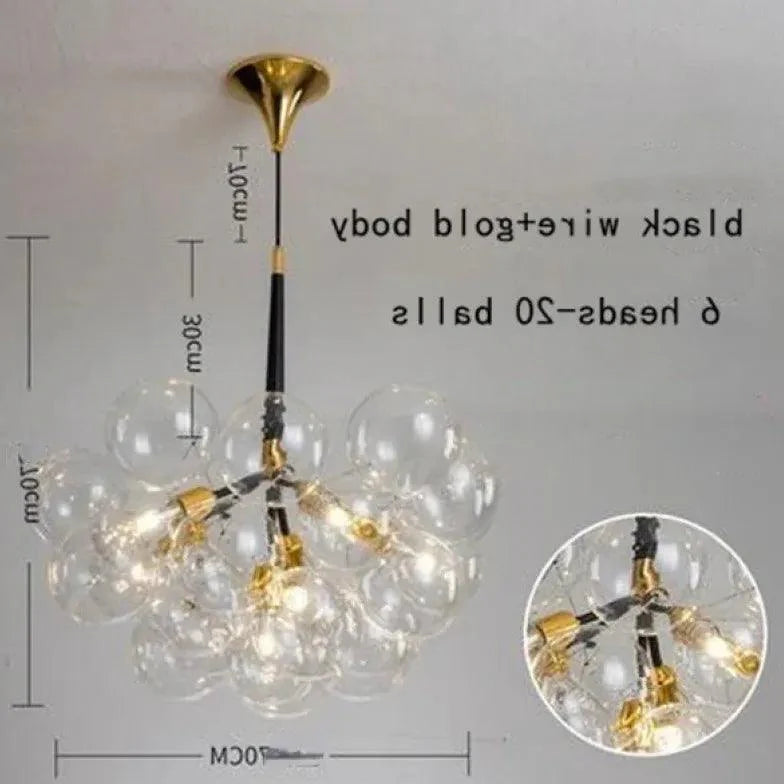 Transparent Glass Bubble Artistic Chandelier for Modern Homes | Rebooters - Rebooters