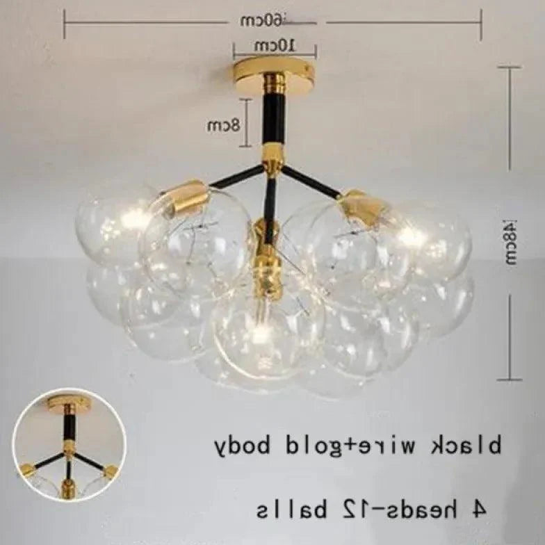 Transparent Glass Bubble Artistic Chandelier for Modern Homes | Rebooters - Rebooters