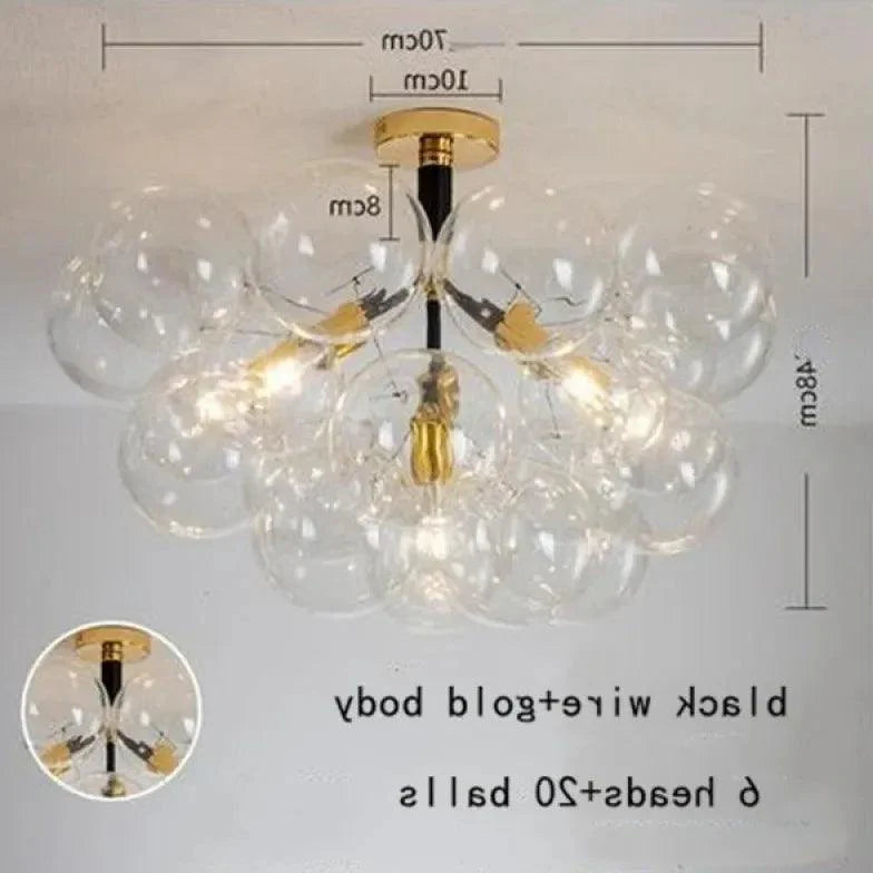 Transparent Glass Bubble Artistic Chandelier for Modern Homes | Rebooters - Rebooters