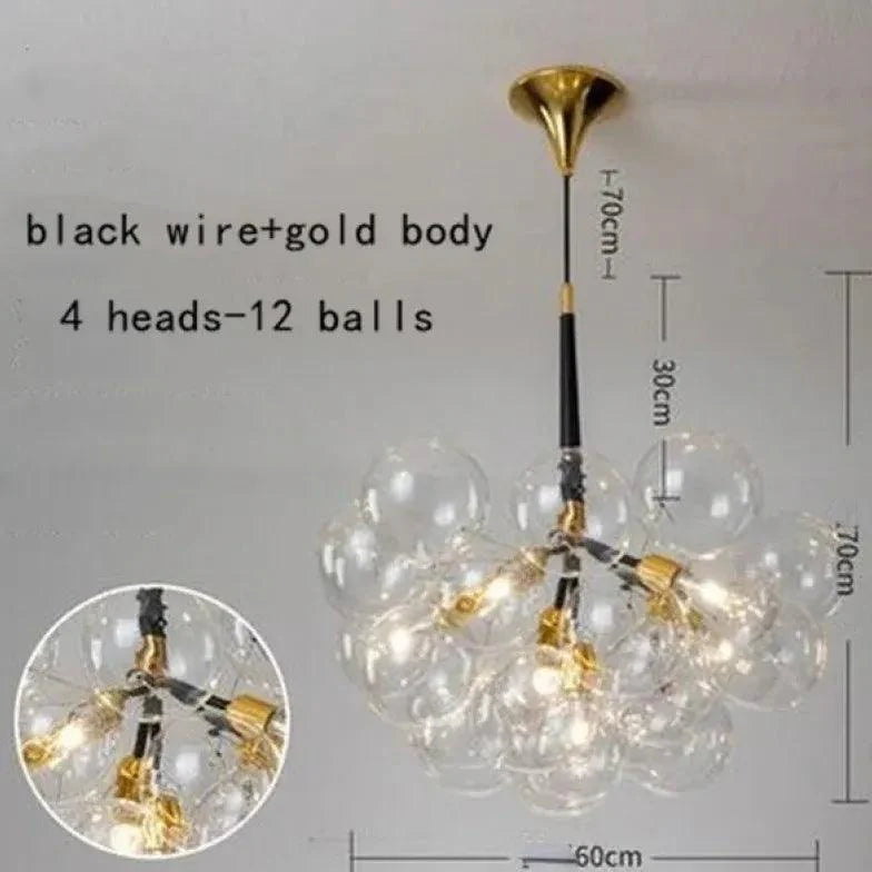 Transparent Glass Bubble Artistic Chandelier for Modern Homes | Rebooters - Rebooters