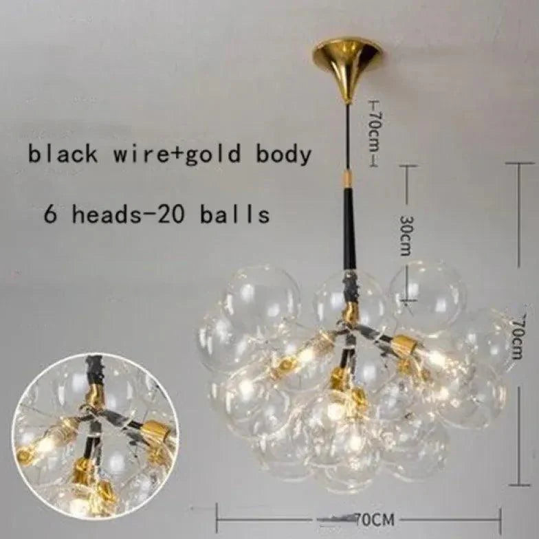 Transparent Glass Bubble Artistic Chandelier for Modern Homes | Rebooters - Rebooters