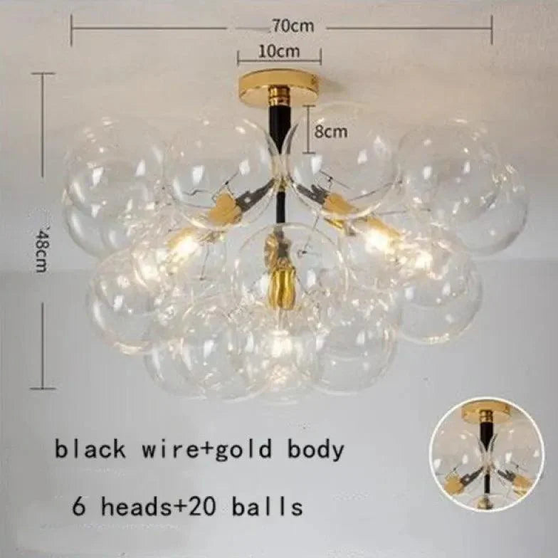 Transparent Glass Bubble Artistic Chandelier for Modern Homes | Rebooters - Rebooters