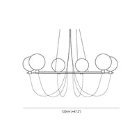 Black Metal Frame Gray Glass Ball Chandelier for Elegant Spaces | Rebooters - Rebooters