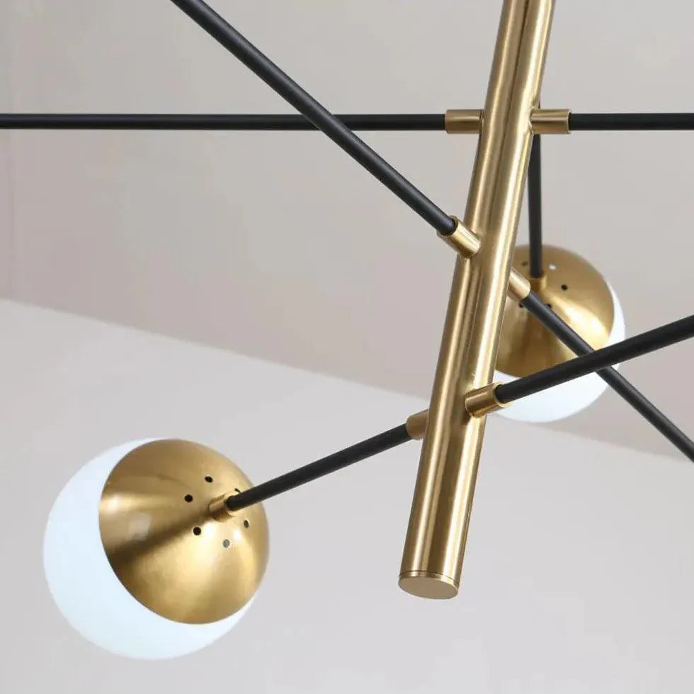 Multi-Round Glass Ball LED Gold Chandelier for Living Room | Rebooters - Rebooters