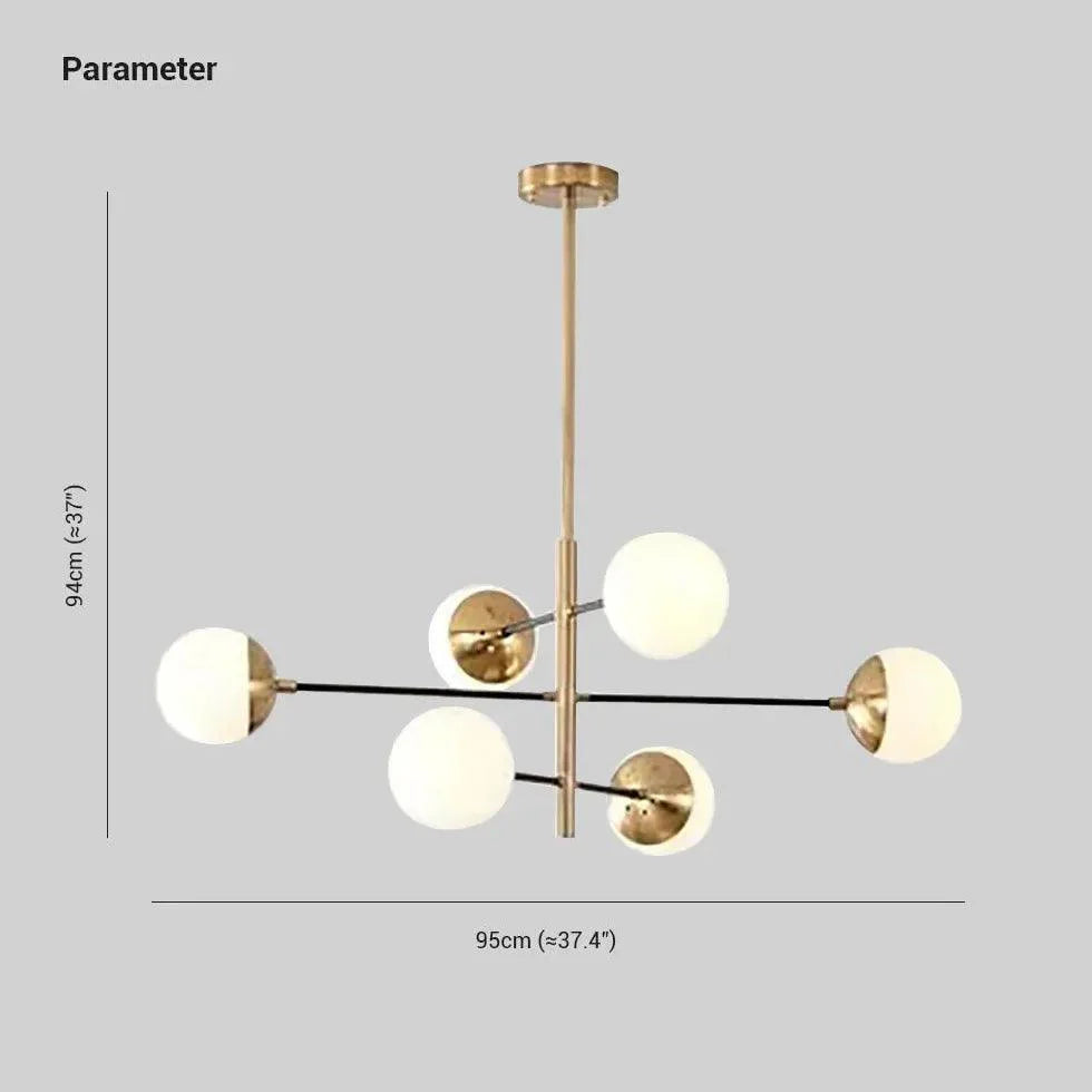 Multi-Round Glass Ball LED Gold Chandelier for Living Room | Rebooters - Rebooters