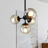 Clear Glass Multi-Sphere Modern Chandelier for Home Décor | Rebooters - Rebooters