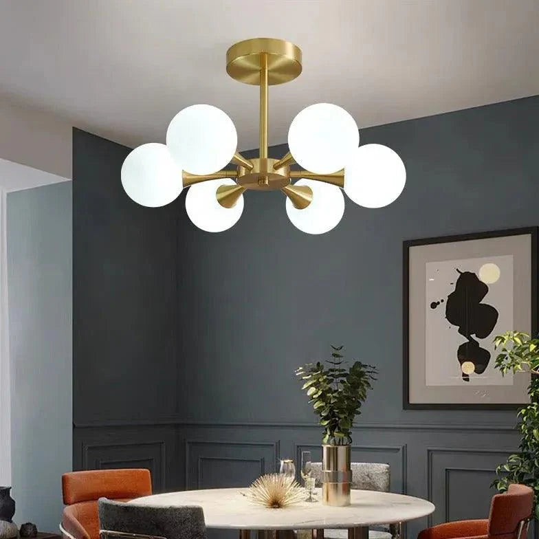 Spherical Gold Metal for Dining Room Chandelier Design | Rebooters - Rebooters