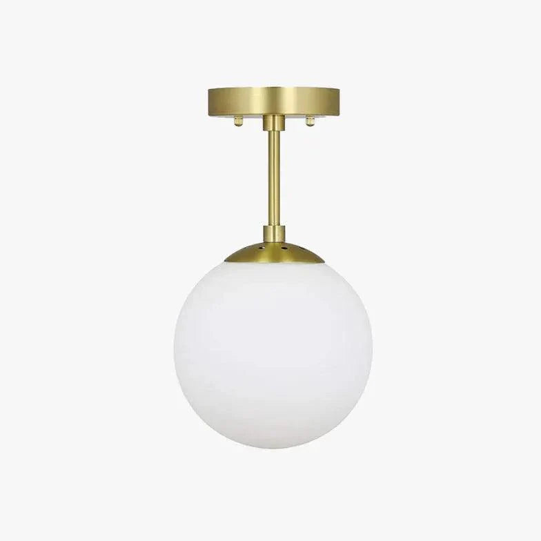 White Glass Ball Minimalist Modern Pendant Light Fixture - Rebooters