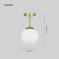 White Glass Ball Minimalist Modern Pendant Light Fixture - Rebooters