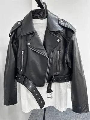 Womens Classic Retro Leather Jacket for Timeless Style - Rebooters