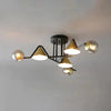 Multi-head Geometric Design Glass Industrial Ceiling Light Fixture - Rebooters