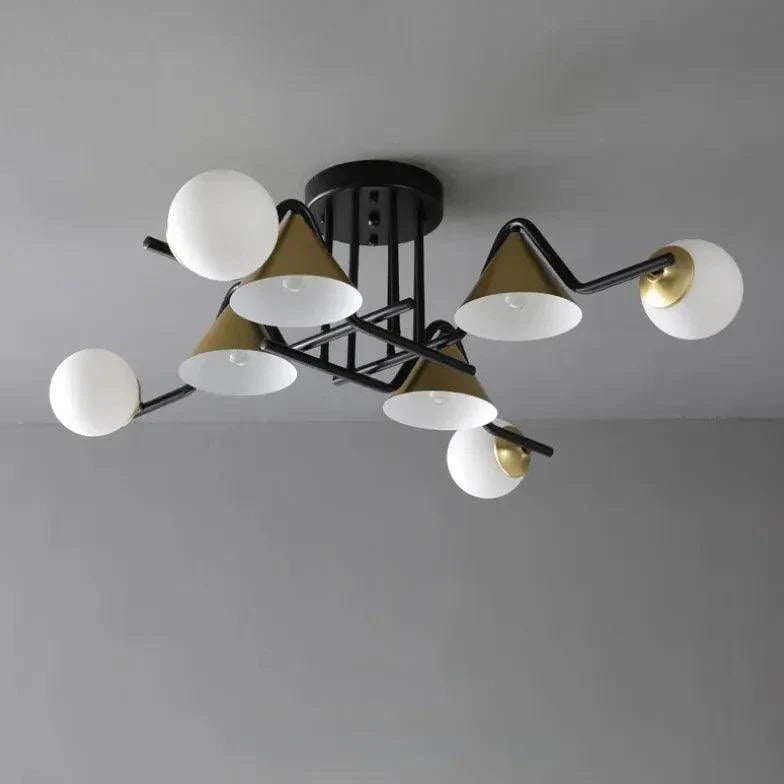 Multi-Head Geometric Design Glass Industrial Ceiling Light - Rebooters