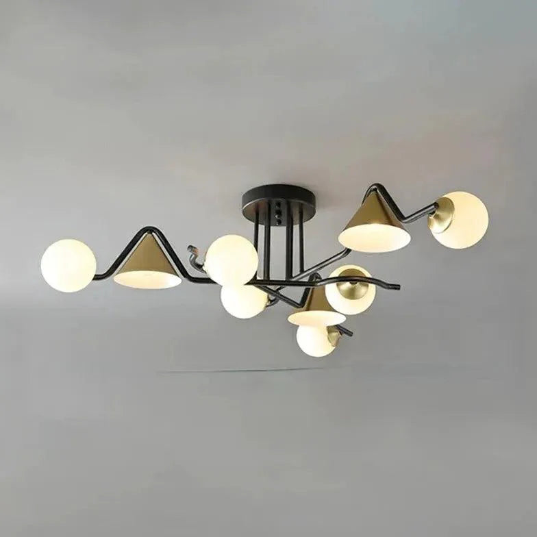 Multi-head Geometric Design Glass Industrial Ceiling Light Fixture | Rebooters - Rebooters